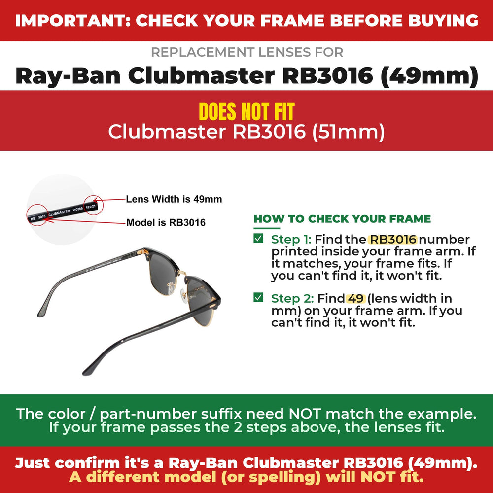 Verify your Ray-Ban Clubmaster RB3016 (49mm) frame#color_shared