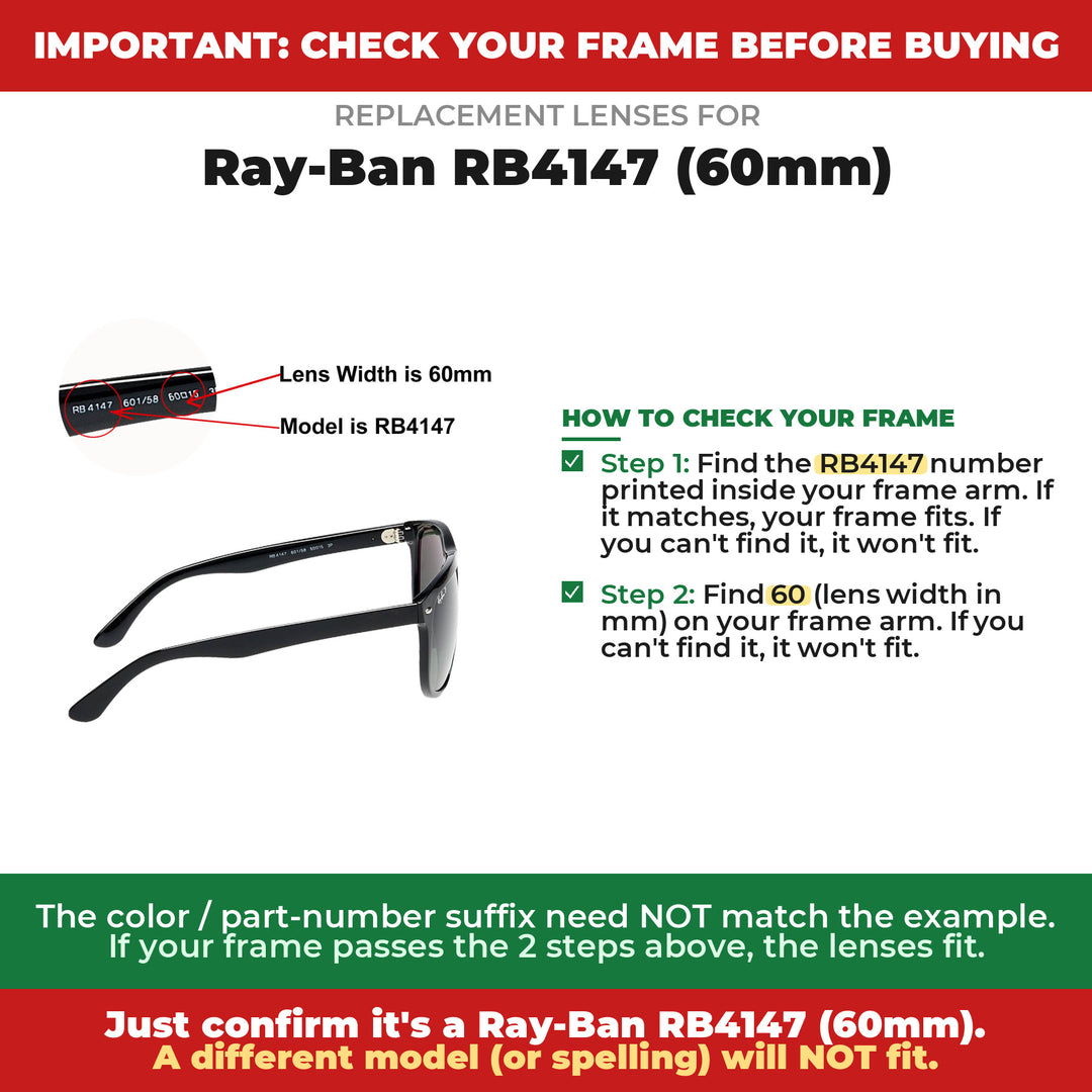 Verify your Ray-Ban RB4147 (60mm) frame