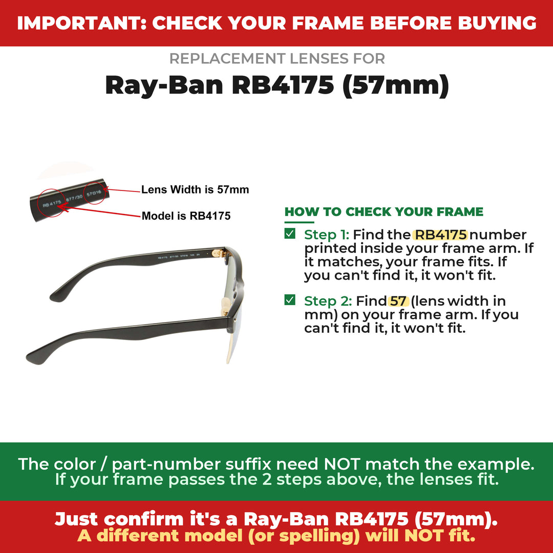 Verify your Ray-Ban RB4175 (57mm) frame