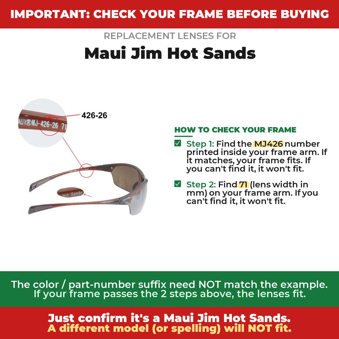 Verify your Maui Jim Hot Sands frame