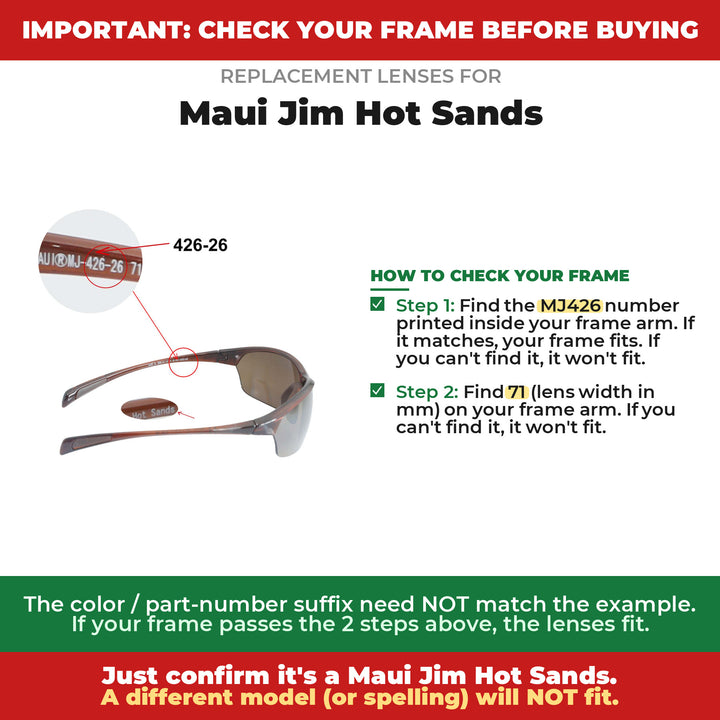 Verify your Maui Jim Hot Sands frame