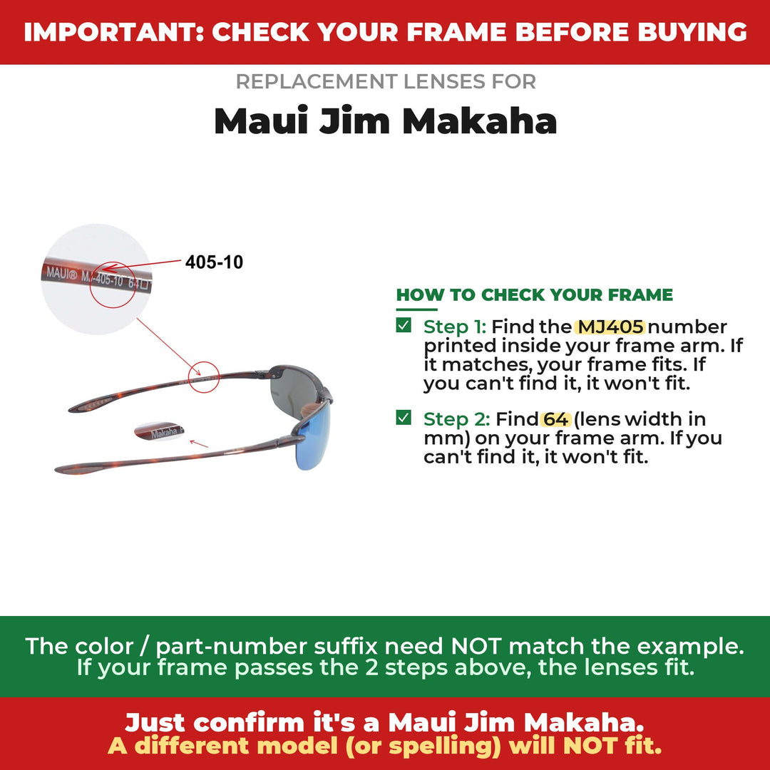Verify your Maui Jim Makaha frame