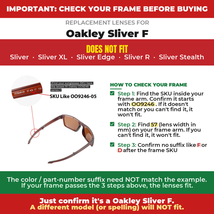 Verify your Oakley Sliver F frame