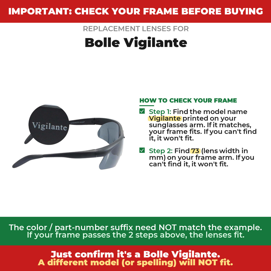 Verify your Bolle Vigilante frame