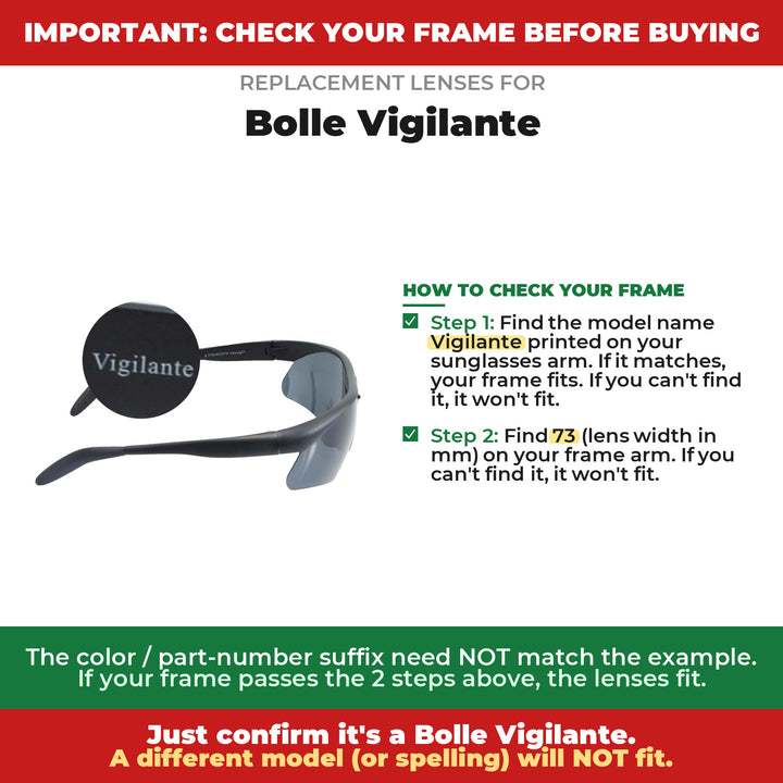 Verify your Bolle Vigilante frame