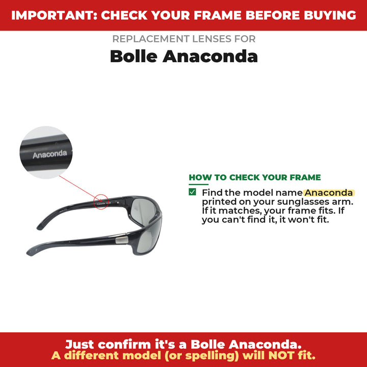 Verify your Bolle Anaconda frame