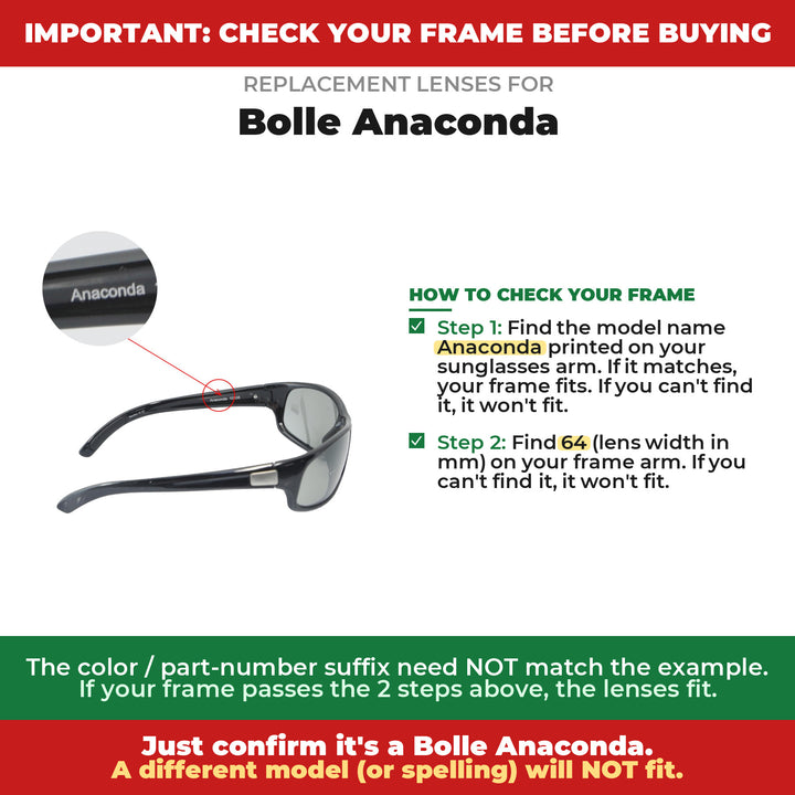 Verify your Bolle Anaconda frame