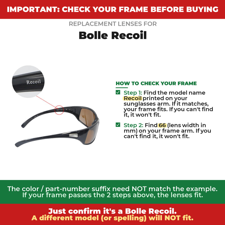 Verify your Bolle Recoil frame