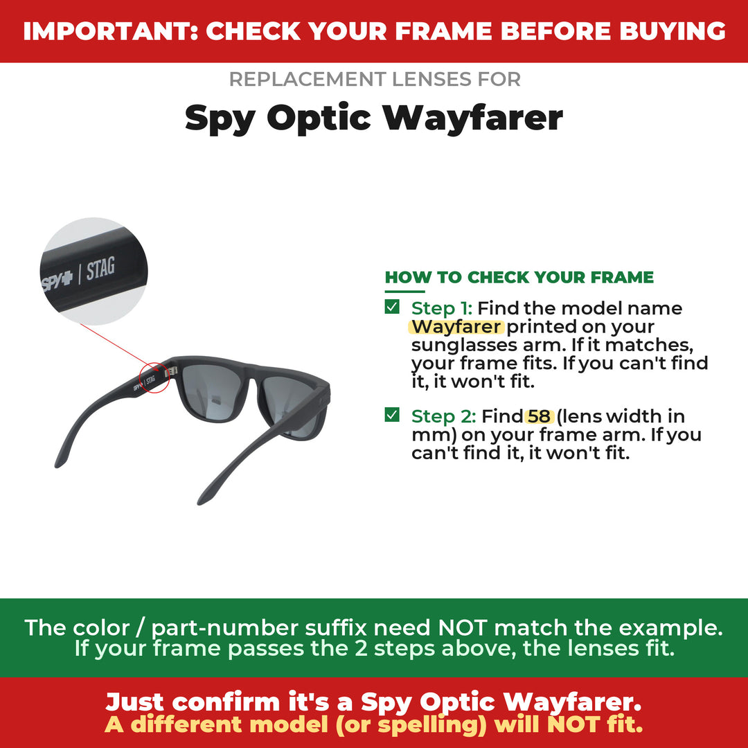 Verify your Spy Optic Wayfarer frame