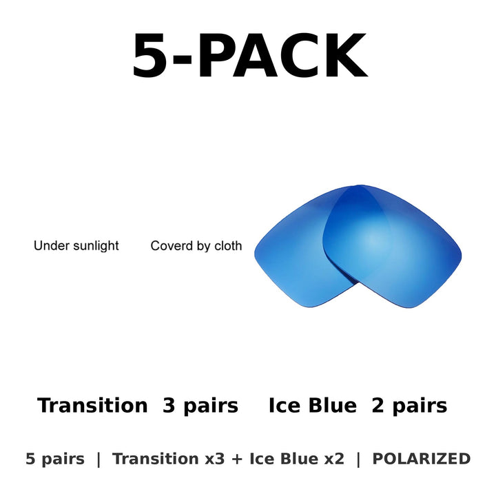 5-Pack Polarized: Transition x3 + Ice Blue x2