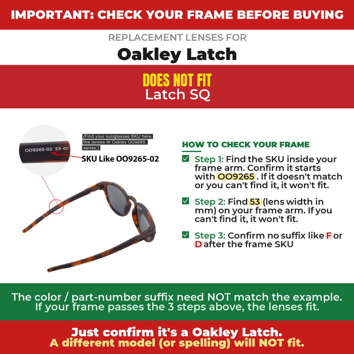 Verify your Oakley Latch frame
