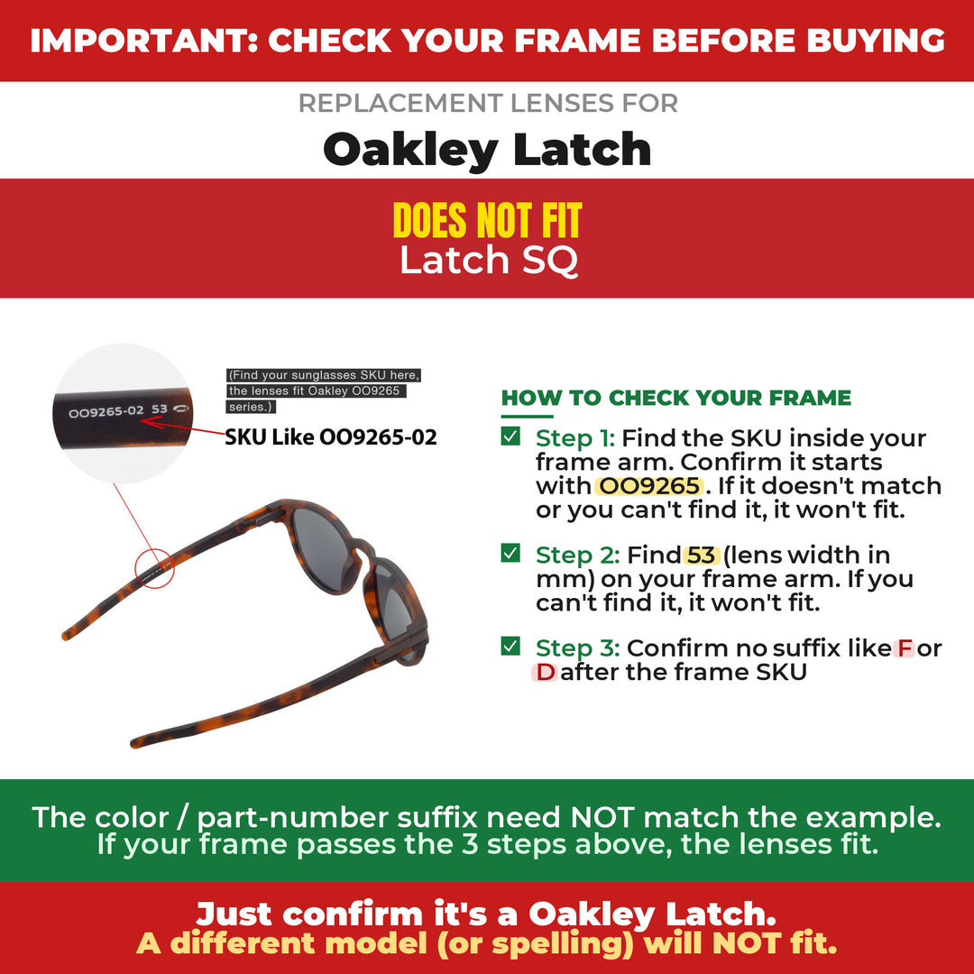 Verify your Oakley Latch frame