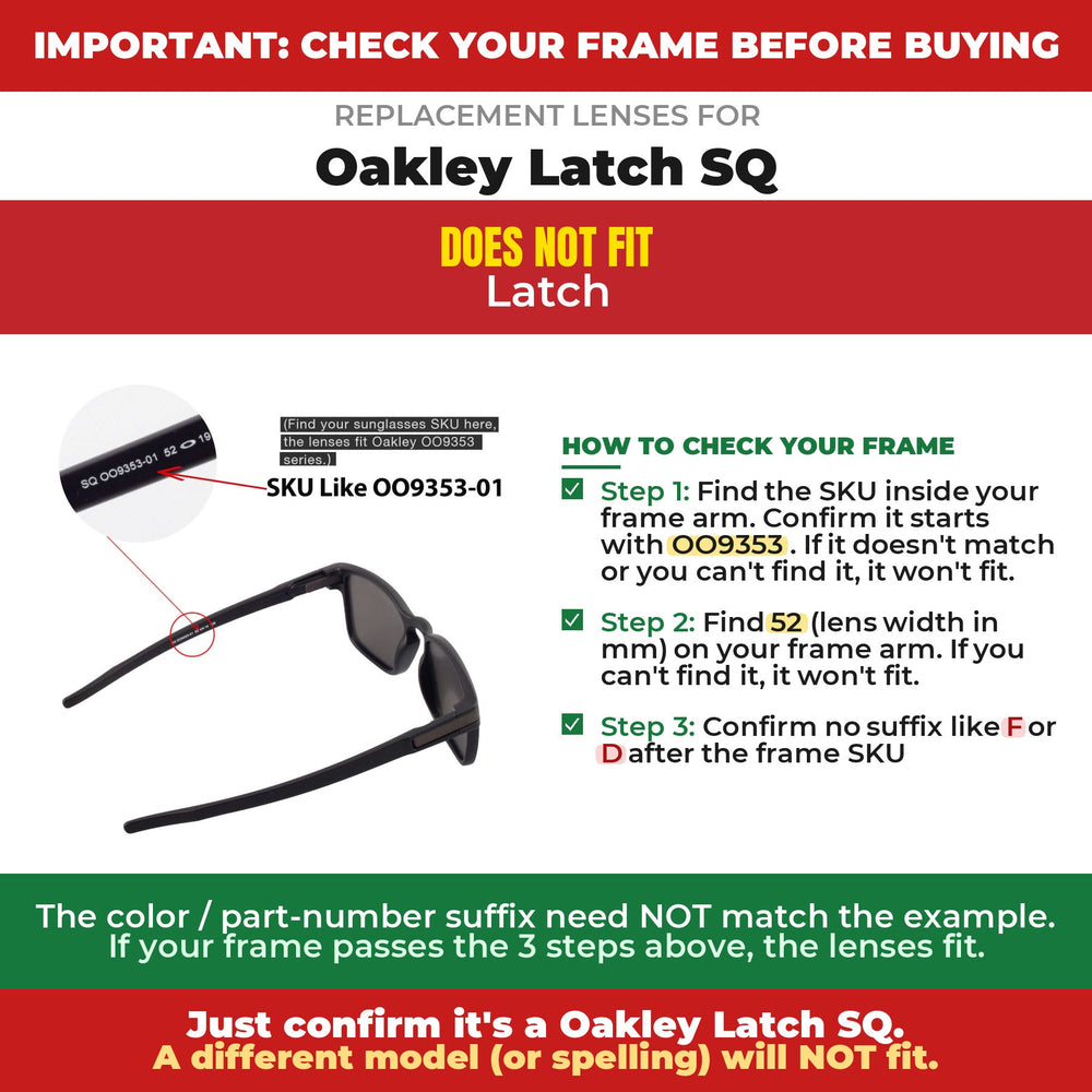 Verify your Oakley Latch SQ frame#color_shared