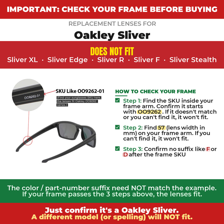Verify your Oakley Sliver frame
