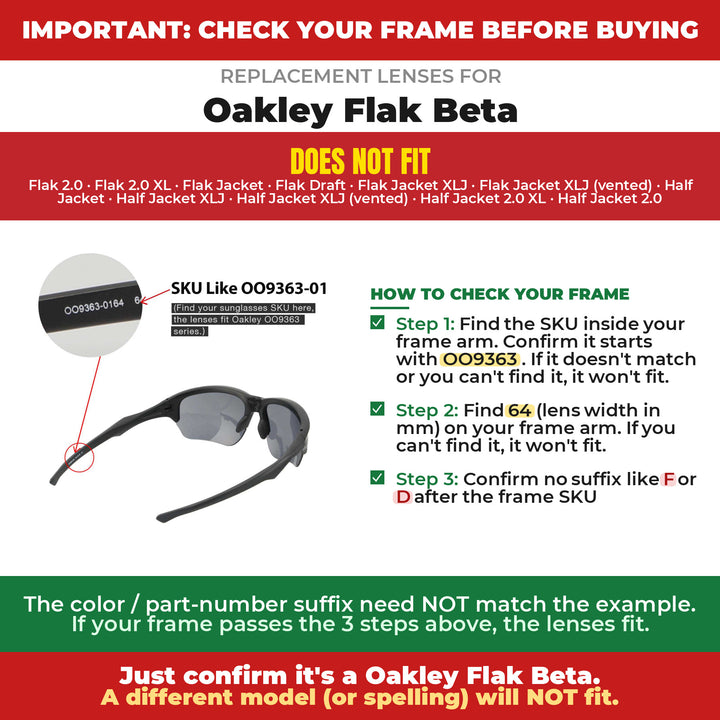 Verify your Oakley Flak Beta frame