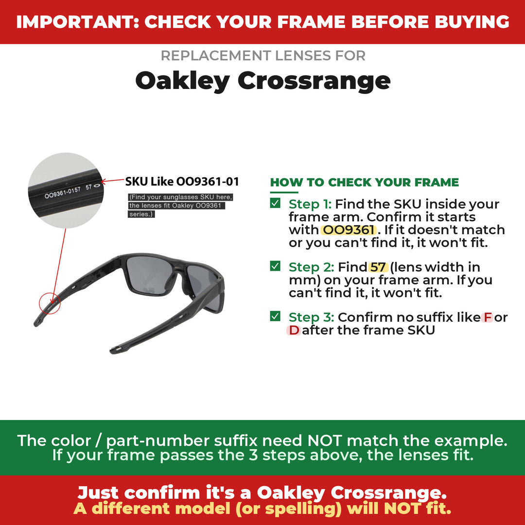 Verify your Oakley Crossrange frame