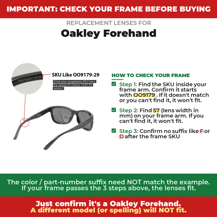 Verify your Oakley Forehand frame