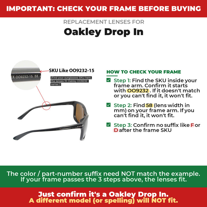 Verify your Oakley Drop In frame