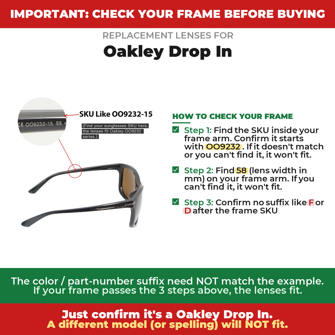 Verify your Oakley Drop In frame