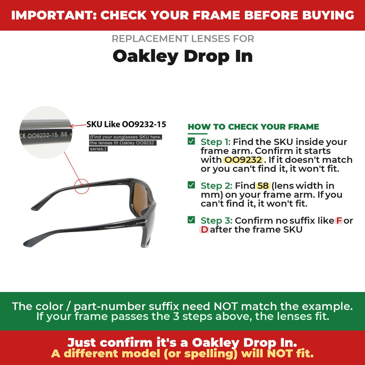 Verify your Oakley Drop In frame
