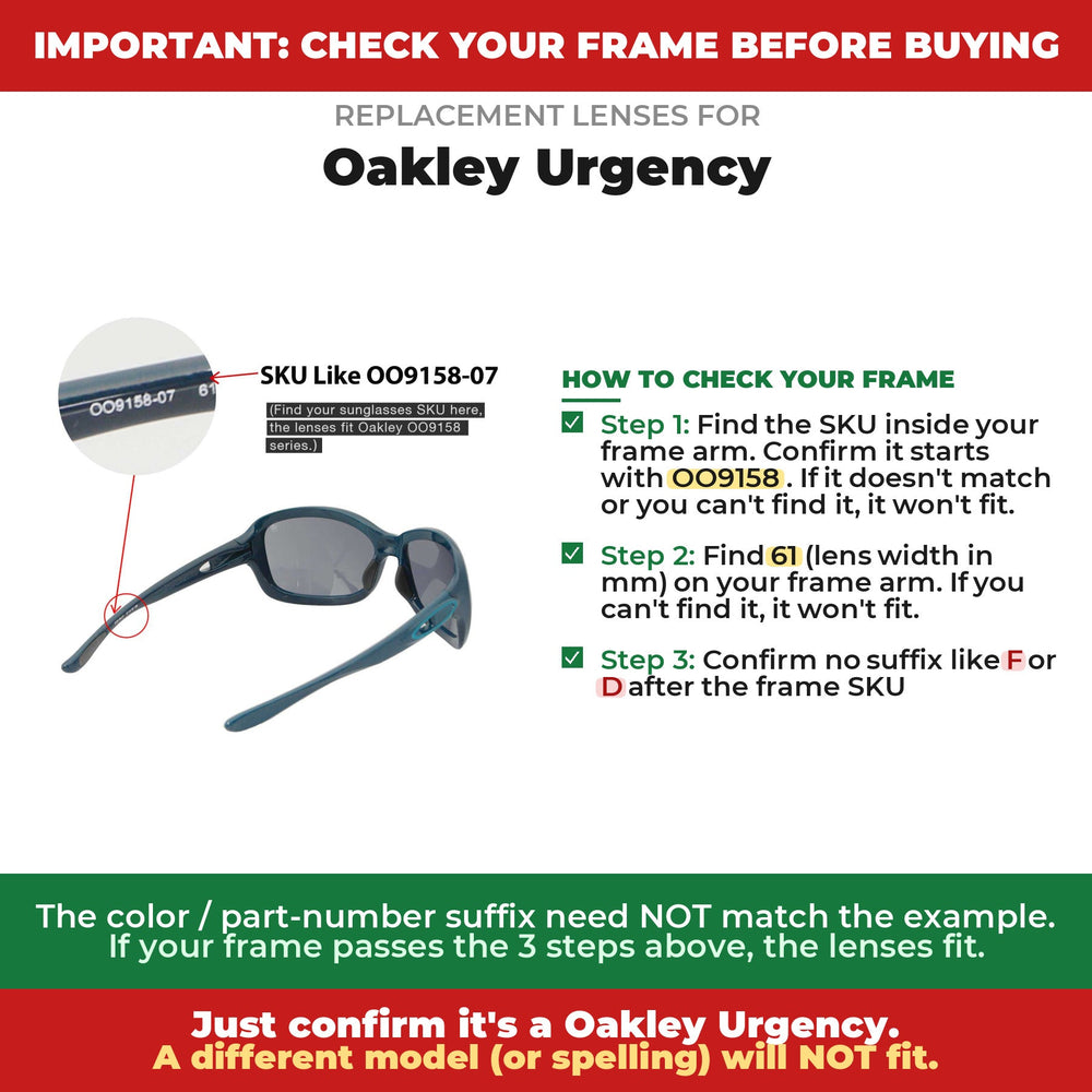 Verify your Oakley Urgency frame#color_shared