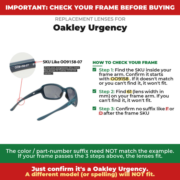 Verify your Oakley Urgency frame