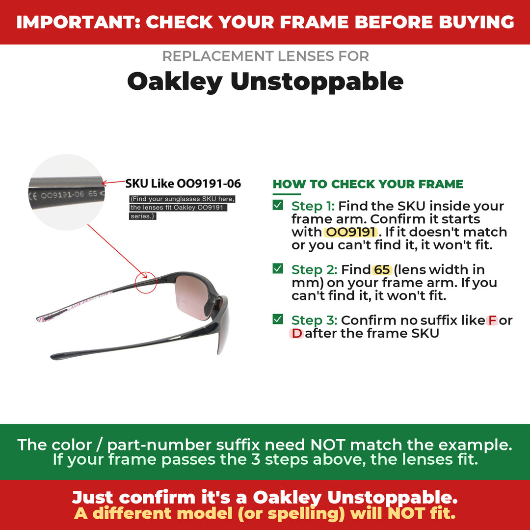 Verify your Oakley Unstoppable frame