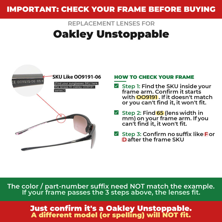 Verify your Oakley Unstoppable frame