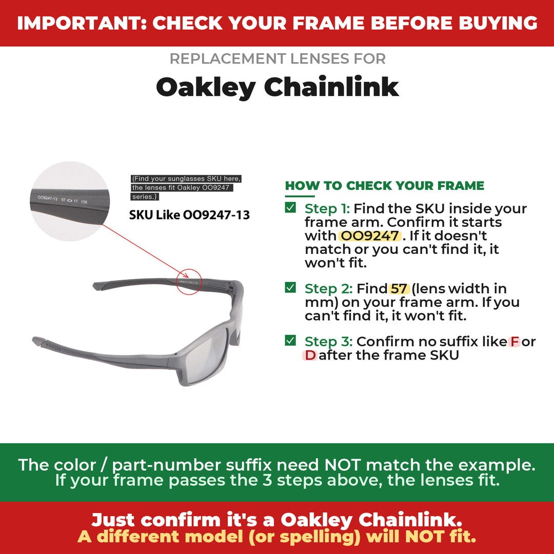 Verify your Oakley Chainlink frame