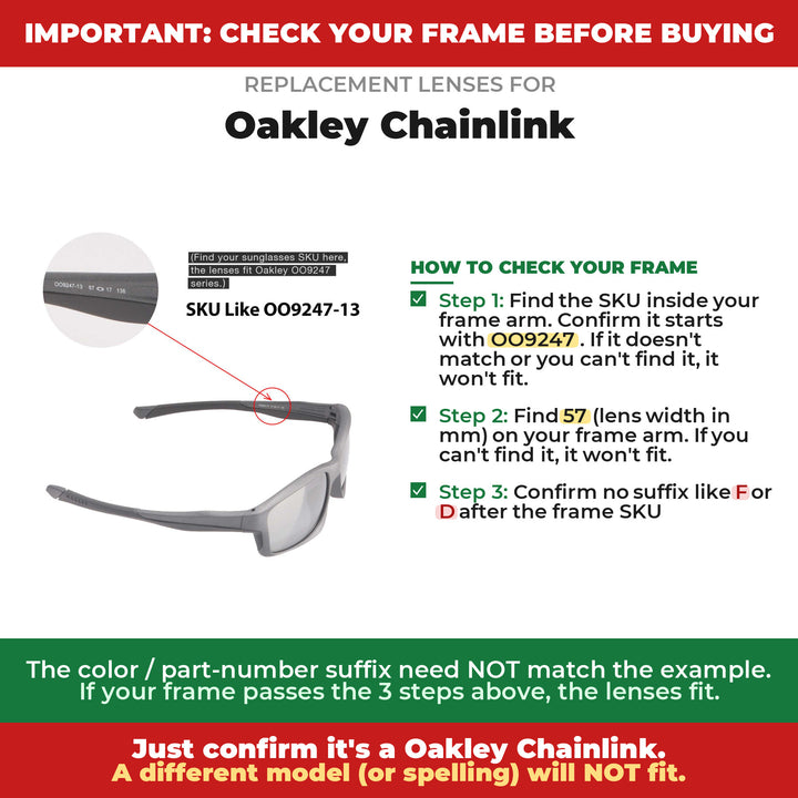 Verify your Oakley Chainlink frame