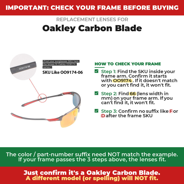 Verify your Oakley Carbon Blade frame