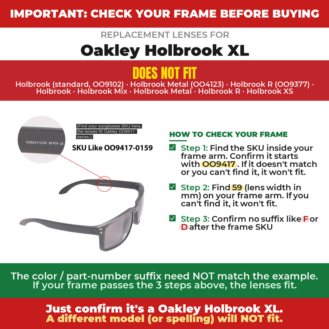 Verify your Oakley Holbrook XL frame