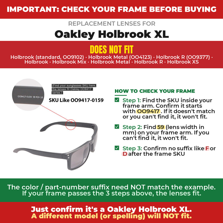 Verify your Oakley Holbrook XL frame