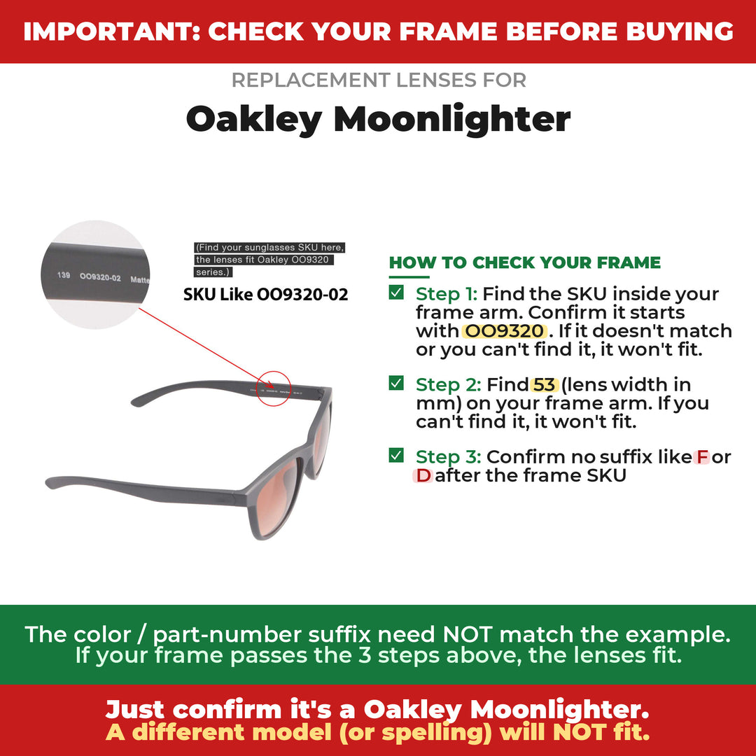 Verify your Oakley Moonlighter frame