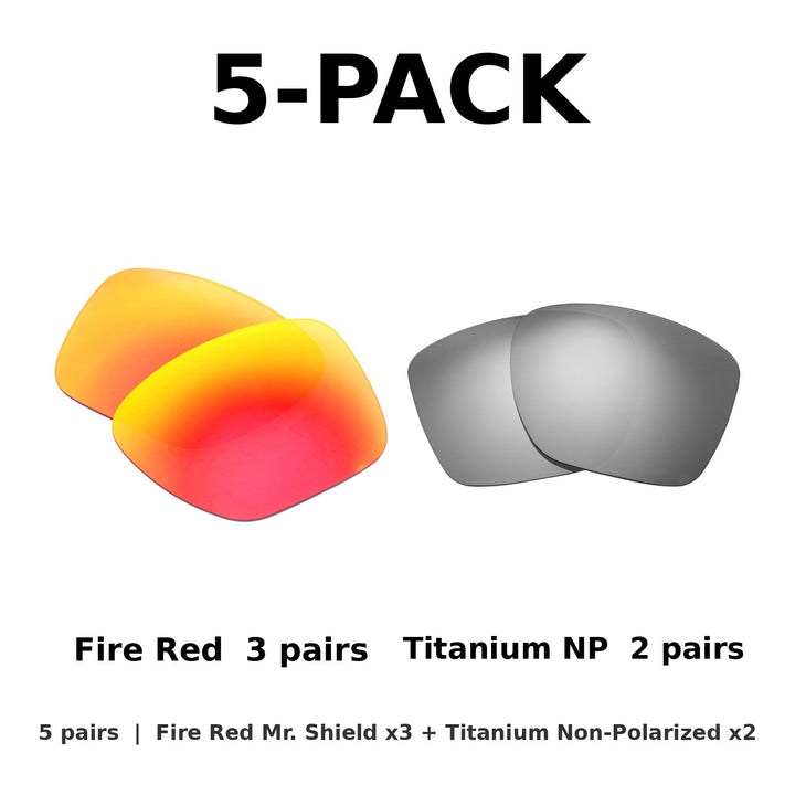 5-Pack Mix: Fire Red Mr.Shield x3 + Titanium NP x2