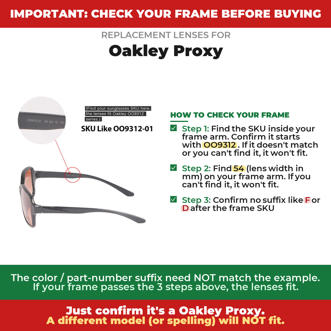 Verify your Oakley Proxy frame