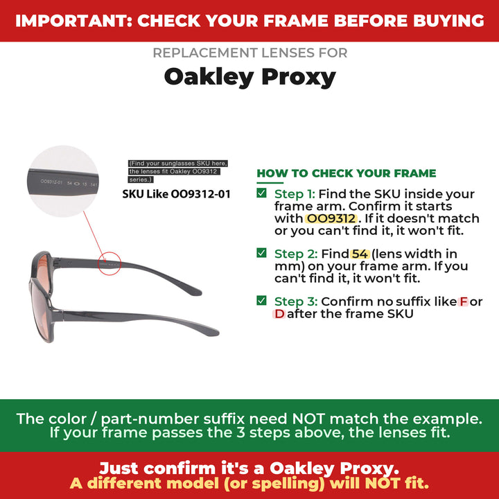 Verify your Oakley Proxy frame