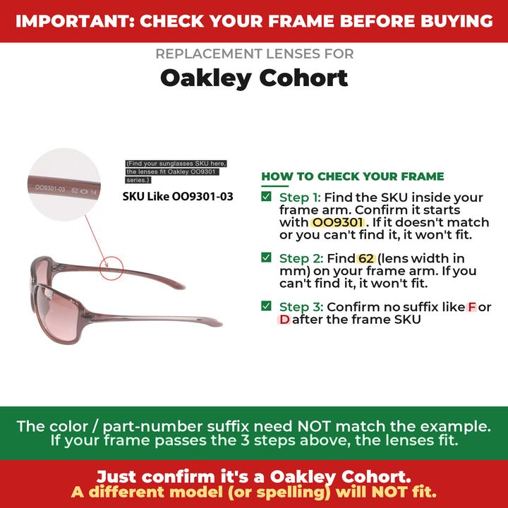 Verify your Oakley Cohort frame