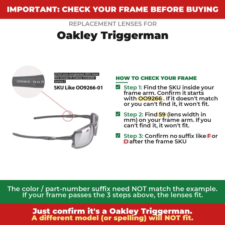 Verify your Oakley Triggerman frame