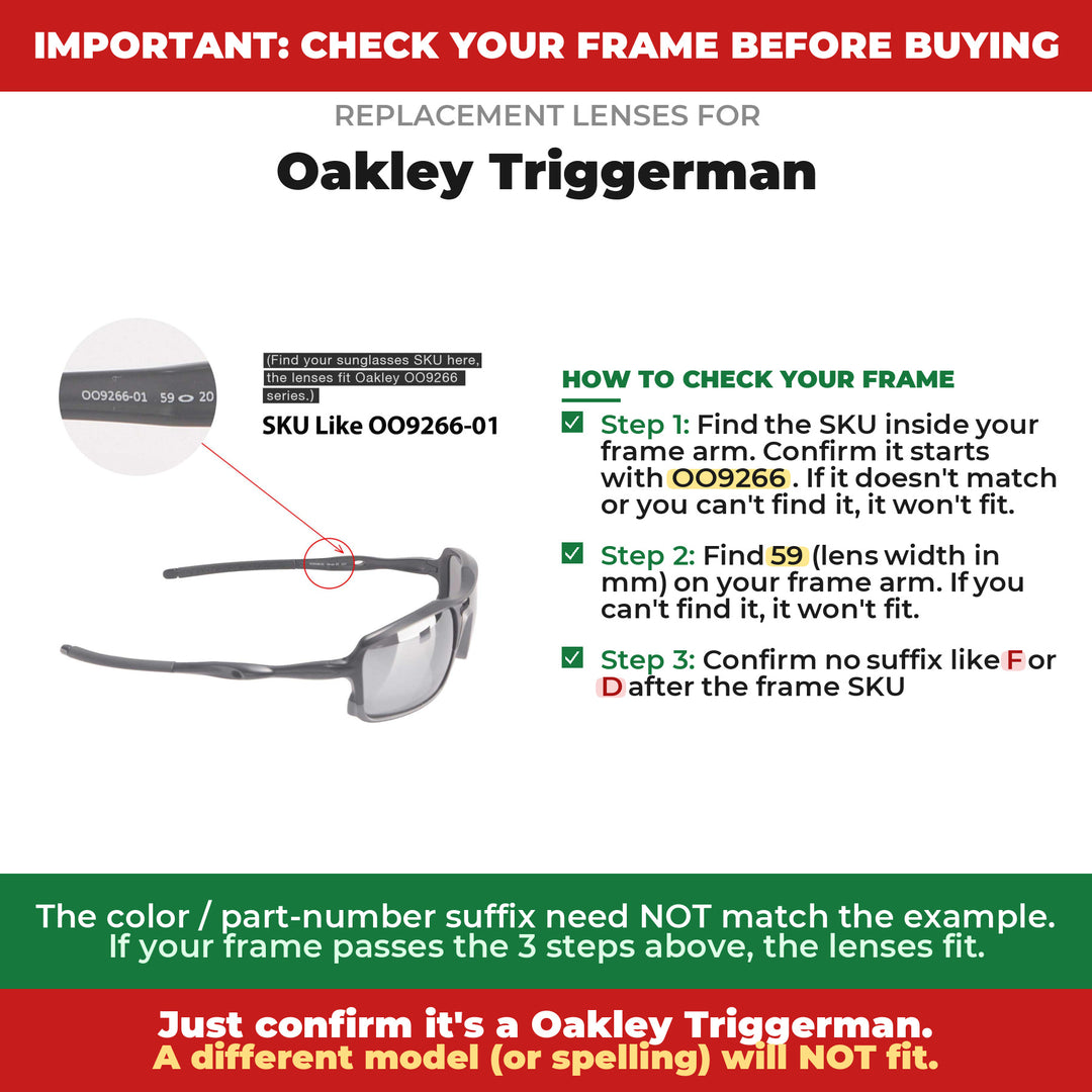 Verify your Oakley Triggerman frame