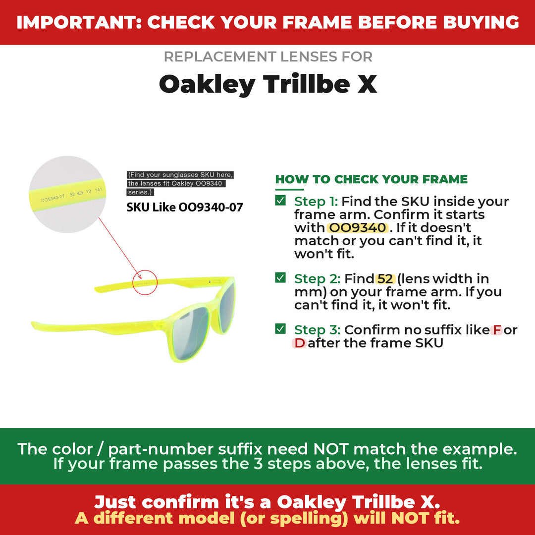 Verify your Oakley Trillbe X frame
