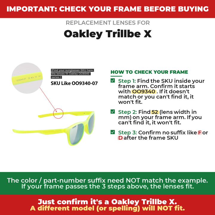 Verify your Oakley Trillbe X frame