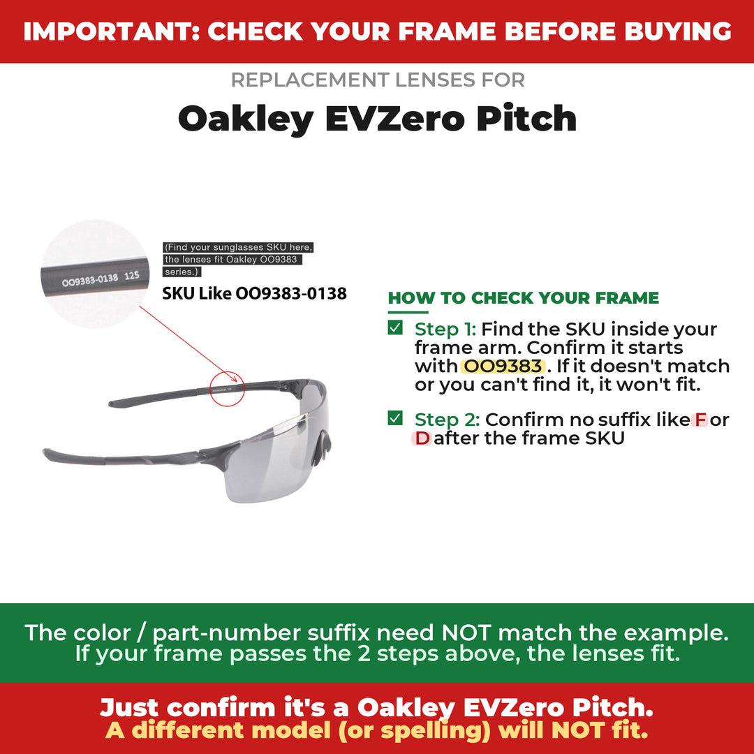 Verify your Oakley EVZero Pitch frame