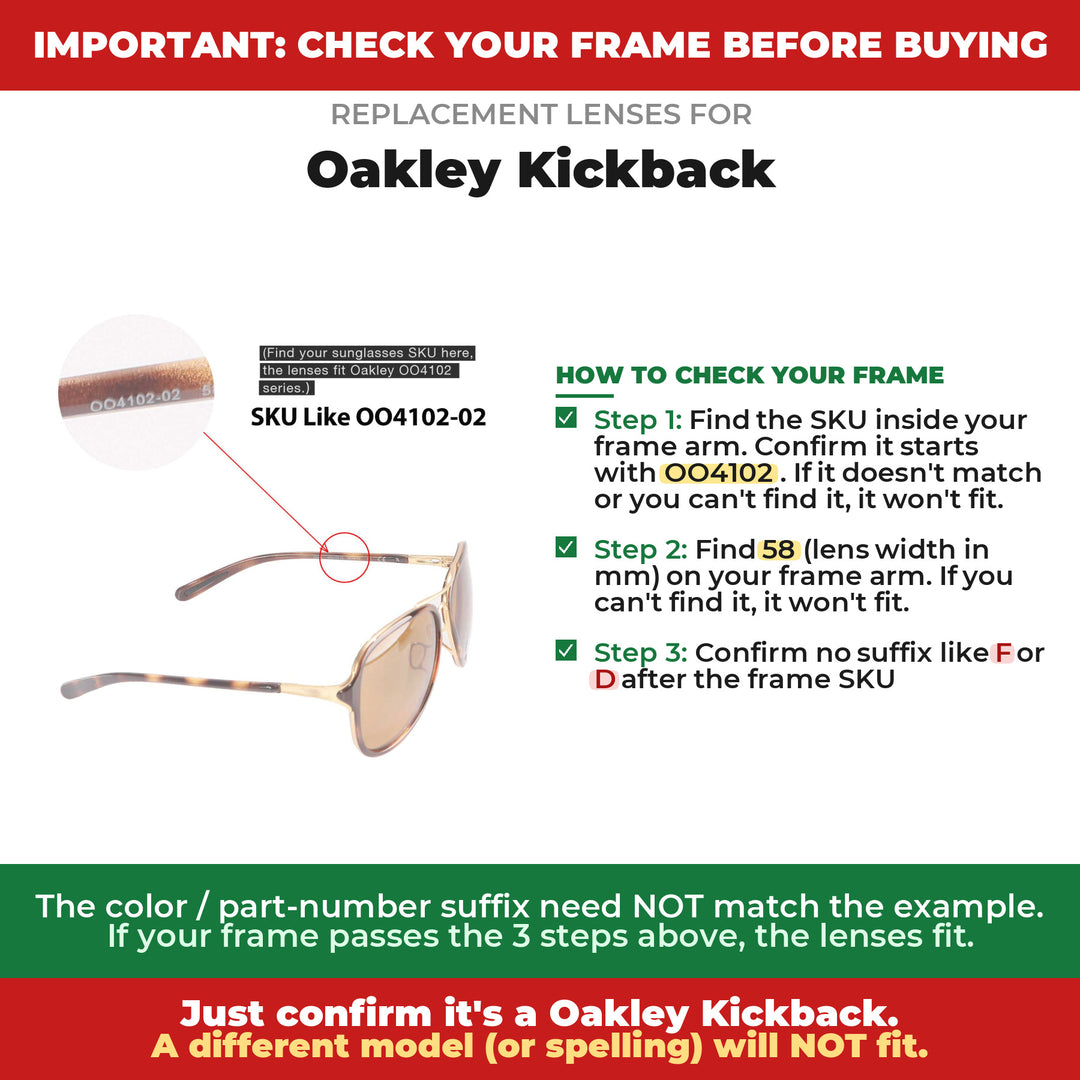 Verify your Oakley Kickback frame