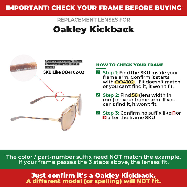 Verify your Oakley Kickback frame