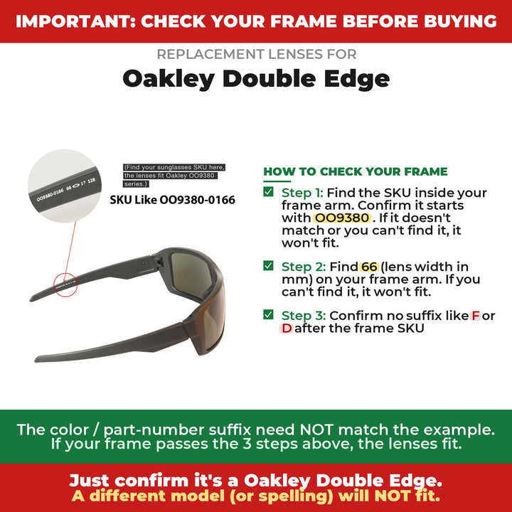 Verify your Oakley Double Edge frame
