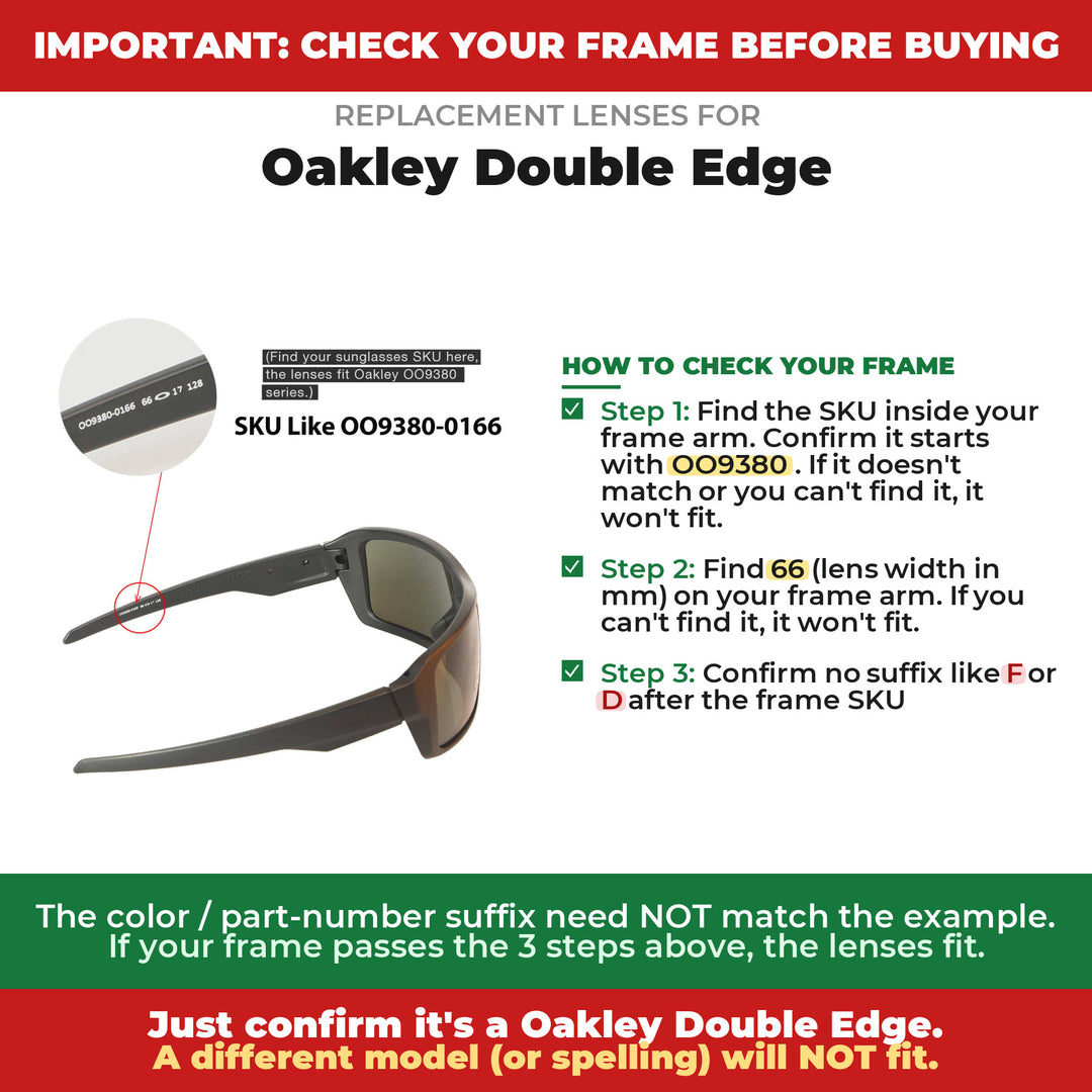 Verify your Oakley Double Edge frame