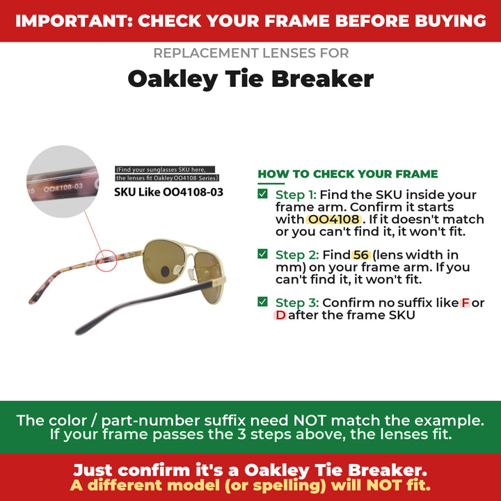 Verify your Oakley Tie Breaker frame