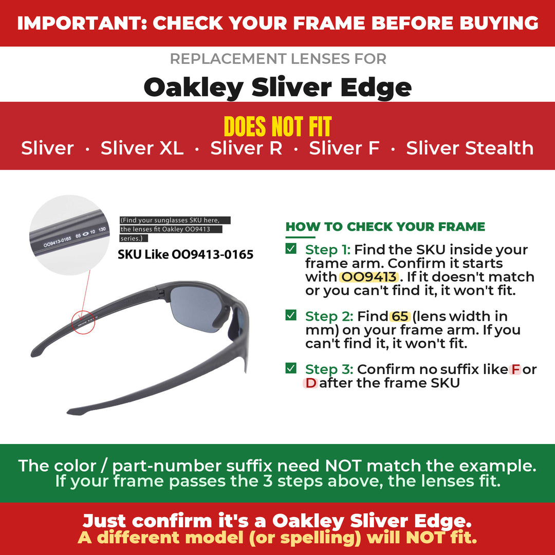 Verify your Oakley Sliver Edge frame