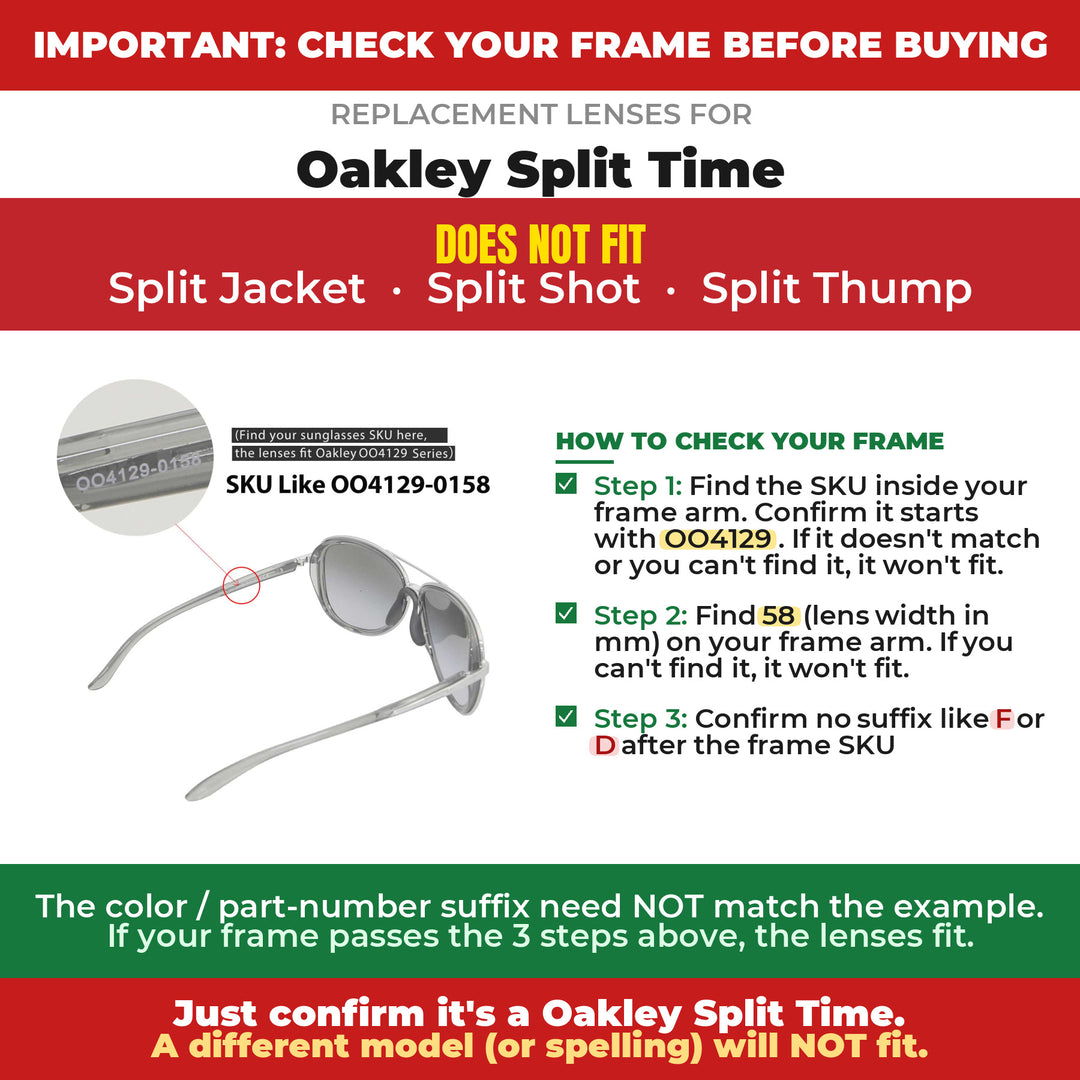 Verify your Oakley Split Time frame